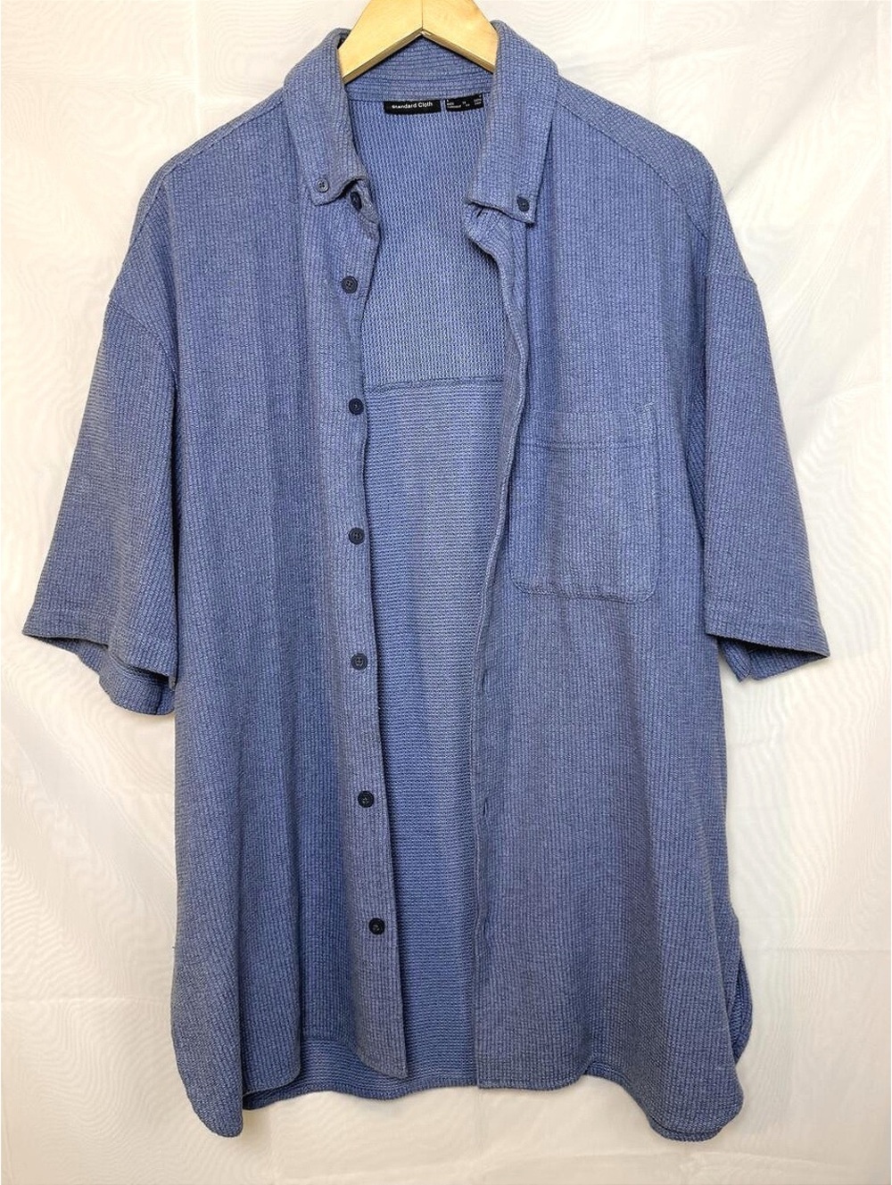 Standard Cloth Waffle Knit Button Front Shirt Men’s Small Short Sleeve